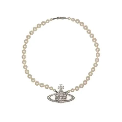 Vivienne Westwood row-pearl orb-charm necklace