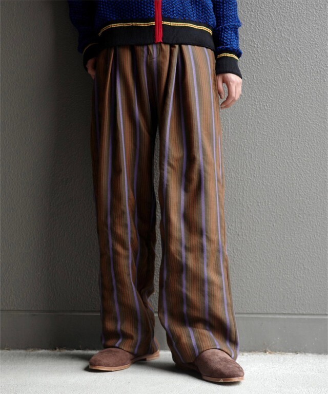 WALES BONNER CHORUS TROUSERS BROWN&BLUE