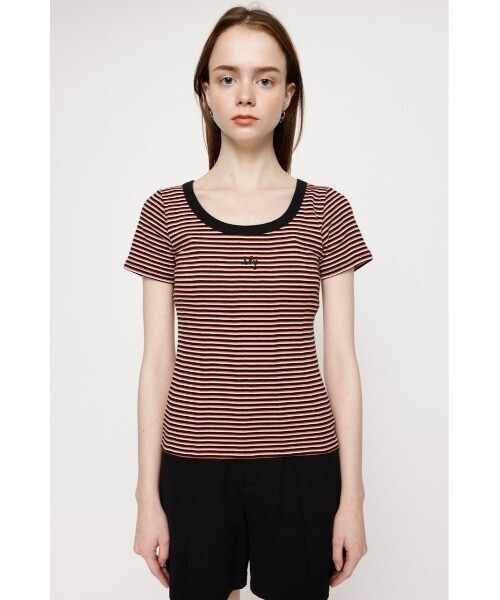 SLY SLY LOGO COMPACT TOPS スライ ロゴ コンパクト トップス ブランドロゴ ボーダー