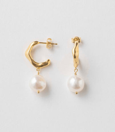 ete bijoux パール フープピアス