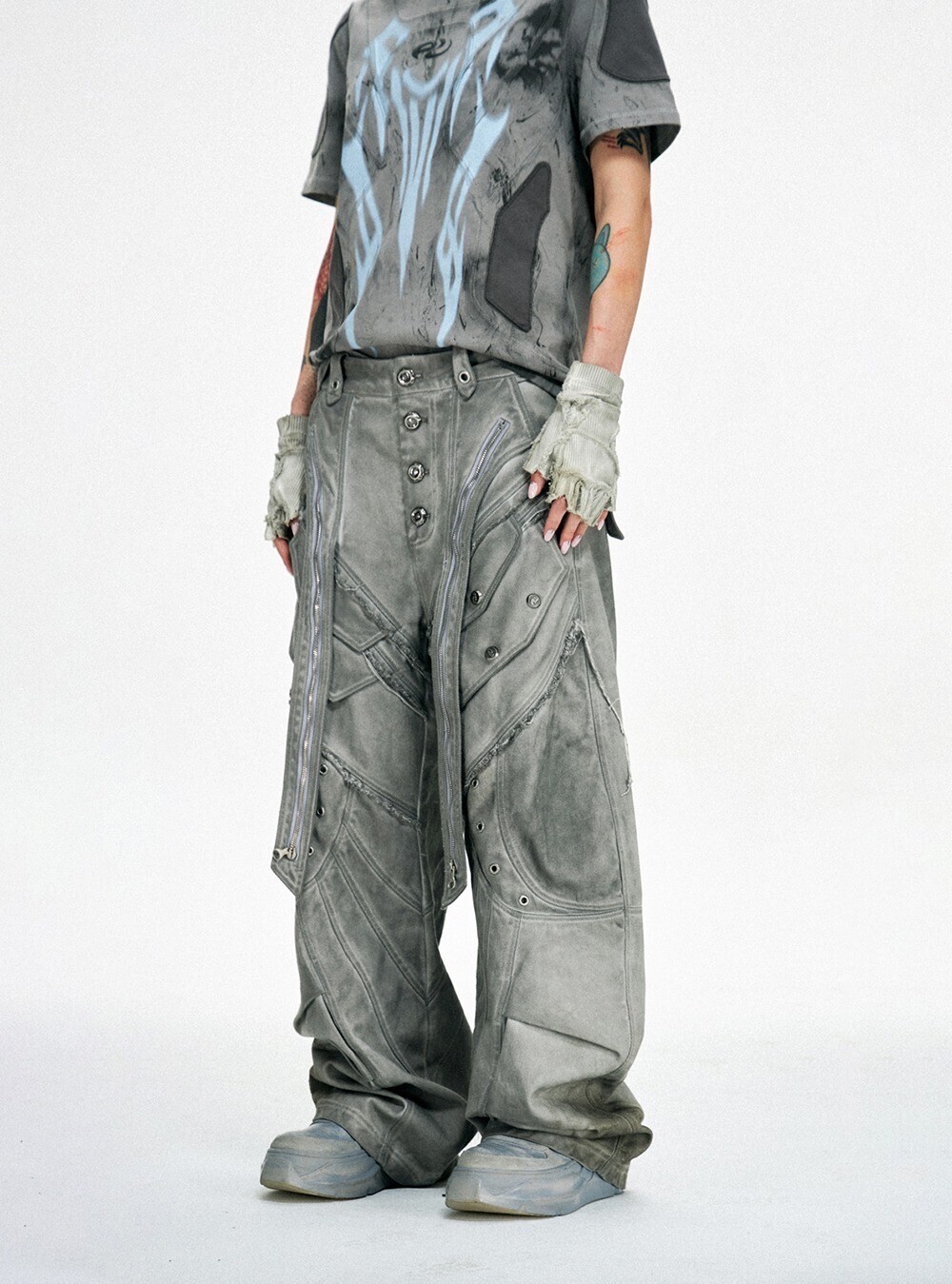 PERSONSOUL Gray Creed Cargo Pants