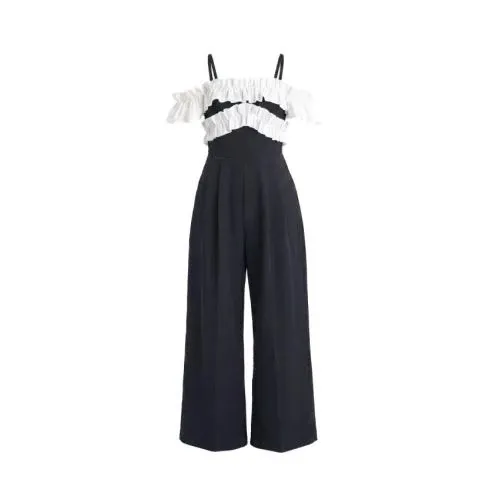 Rosé Muse Bicolor frills romper