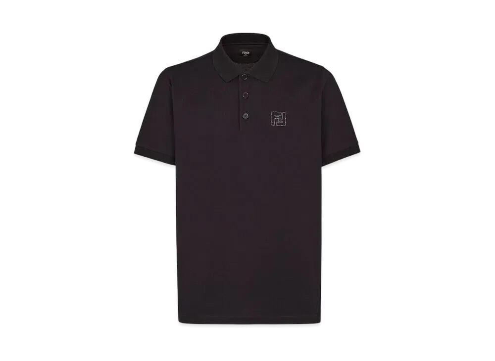 FENDI Cotton Polo Shirt "Black"