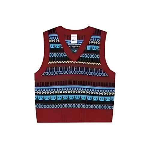 P.A.M. HANDMADE HOUSES FAIR ISLE KNITTED VEST "BEAUJOLAIS"