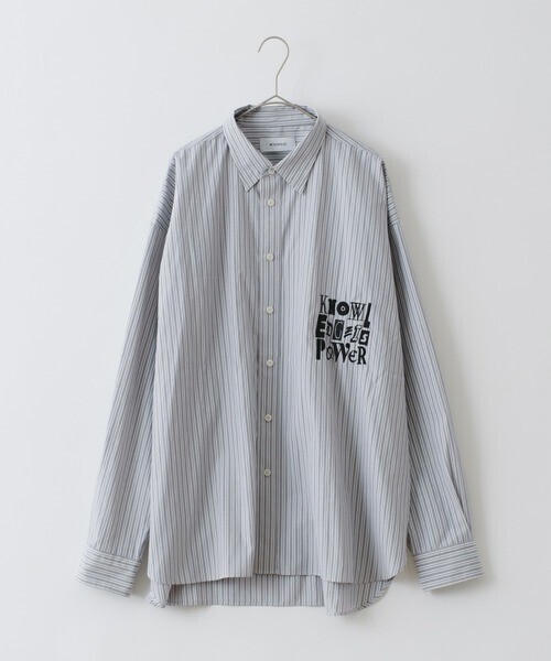 WHIMSIC エンブロイダリーレギュラーカラーシャツ