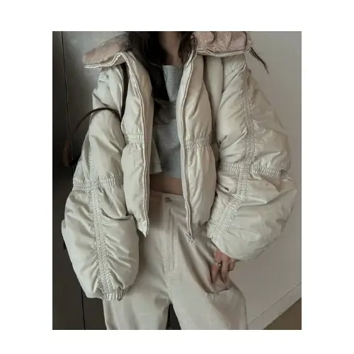 FURFUR down stitch check fur collar short JK