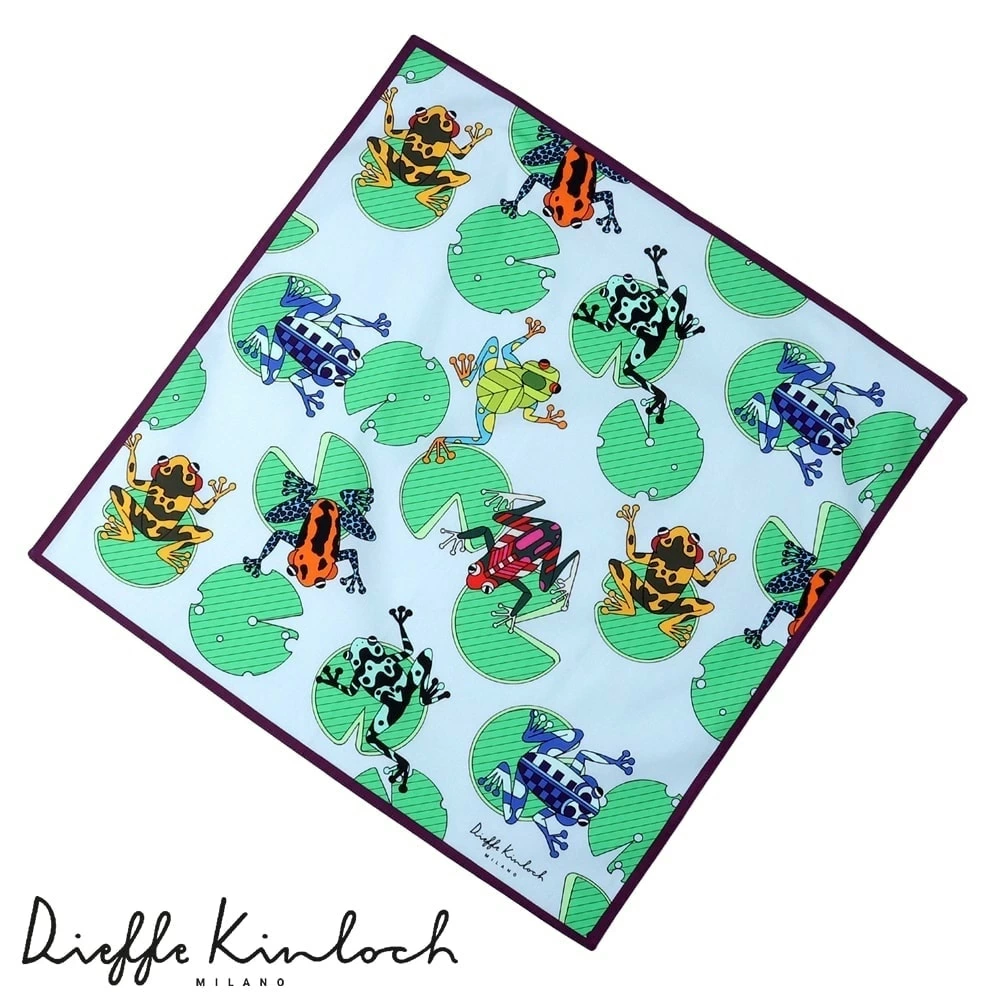 Dieffe Kinloch コットンポプリンプリントハンカチーフ「BRASIL／FROGS DANCE」