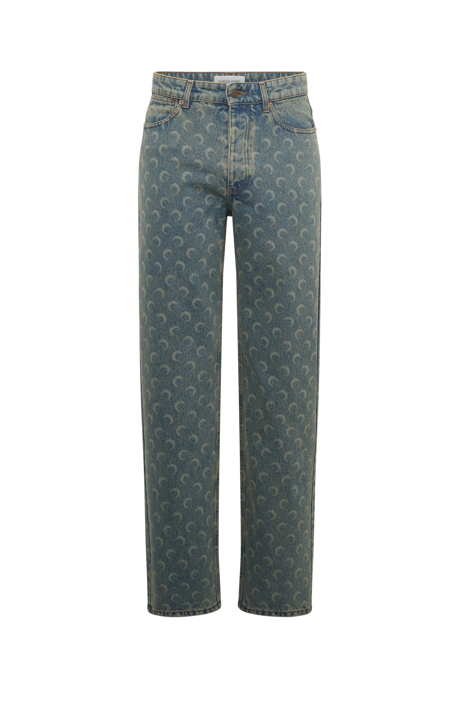 marine serre MOON LASER DENIM LOOSE JEANS