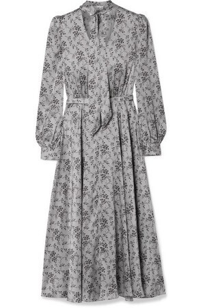 CO Printed silk-charmeuse midi dress