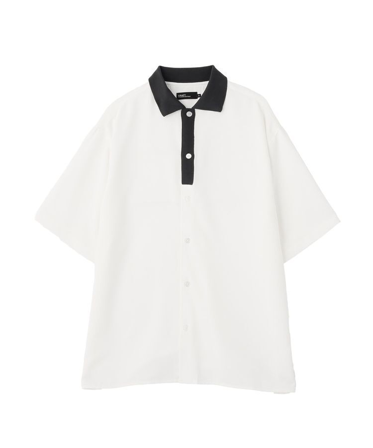 CRAFT STANDARD BOUTIQUE バイカラーニット衿ポロシャツ