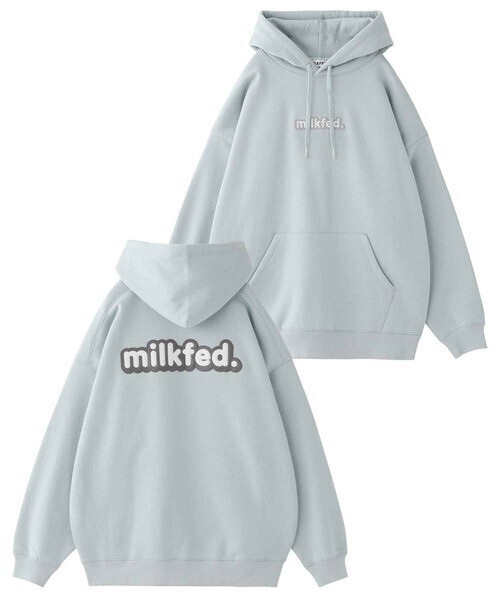 MILKFED. ROUND LOGO BIG SWEAT HOODIE