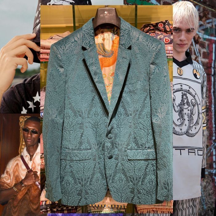 ETRO テーラードジャケット ペイズリー ベルベット