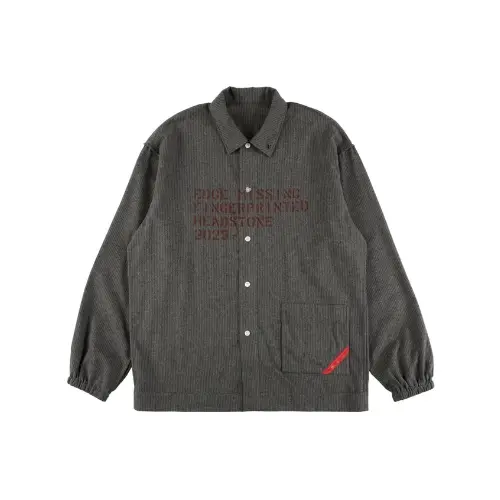 PHINGERIN HAND-STENCILED NIGHT SHIRT STRIPE CHARCOAL