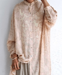 antiqua 花柄シアーシャツ シャツ レディース トップス ・pk-00706
