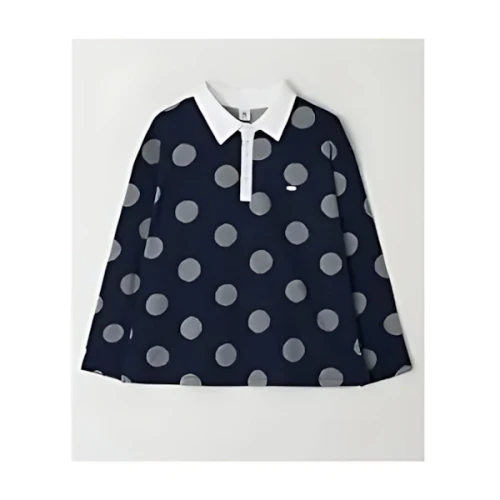 RONRON BIG DOT RUGBY HENRYNECK COLLAR T SHIRT