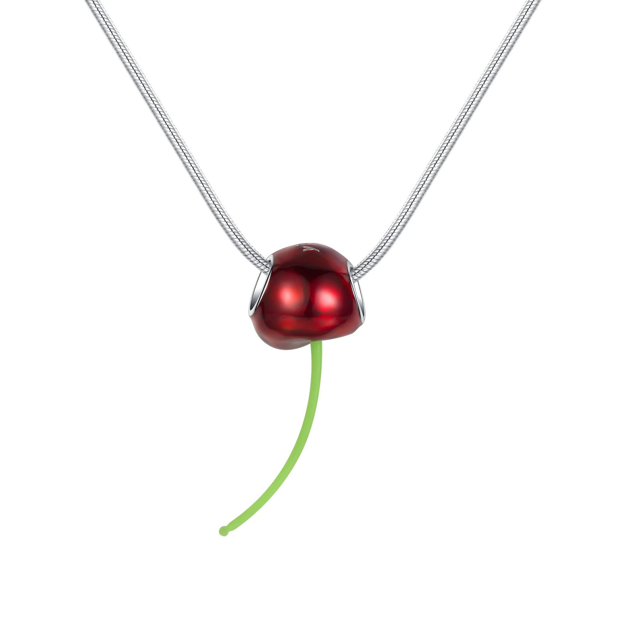 YVMIN ElectricGirl / Enamel Perforated Cherry Necklace