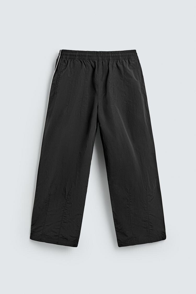 ZARA コントラストサイドライン入りテクニカルジョガーパンツ