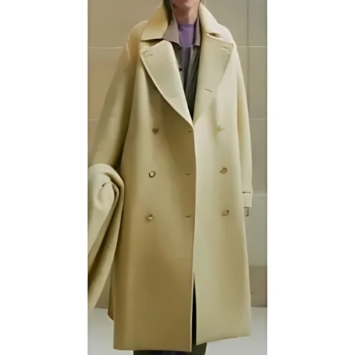 AURALEE BRUSHED ALPACA WOOL MELTON TRENCH COAT