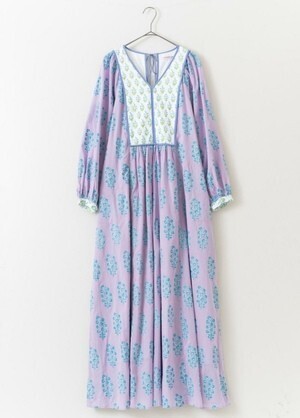 NE QUITTEZ PAS Combination Ethnic Print Gather Dress