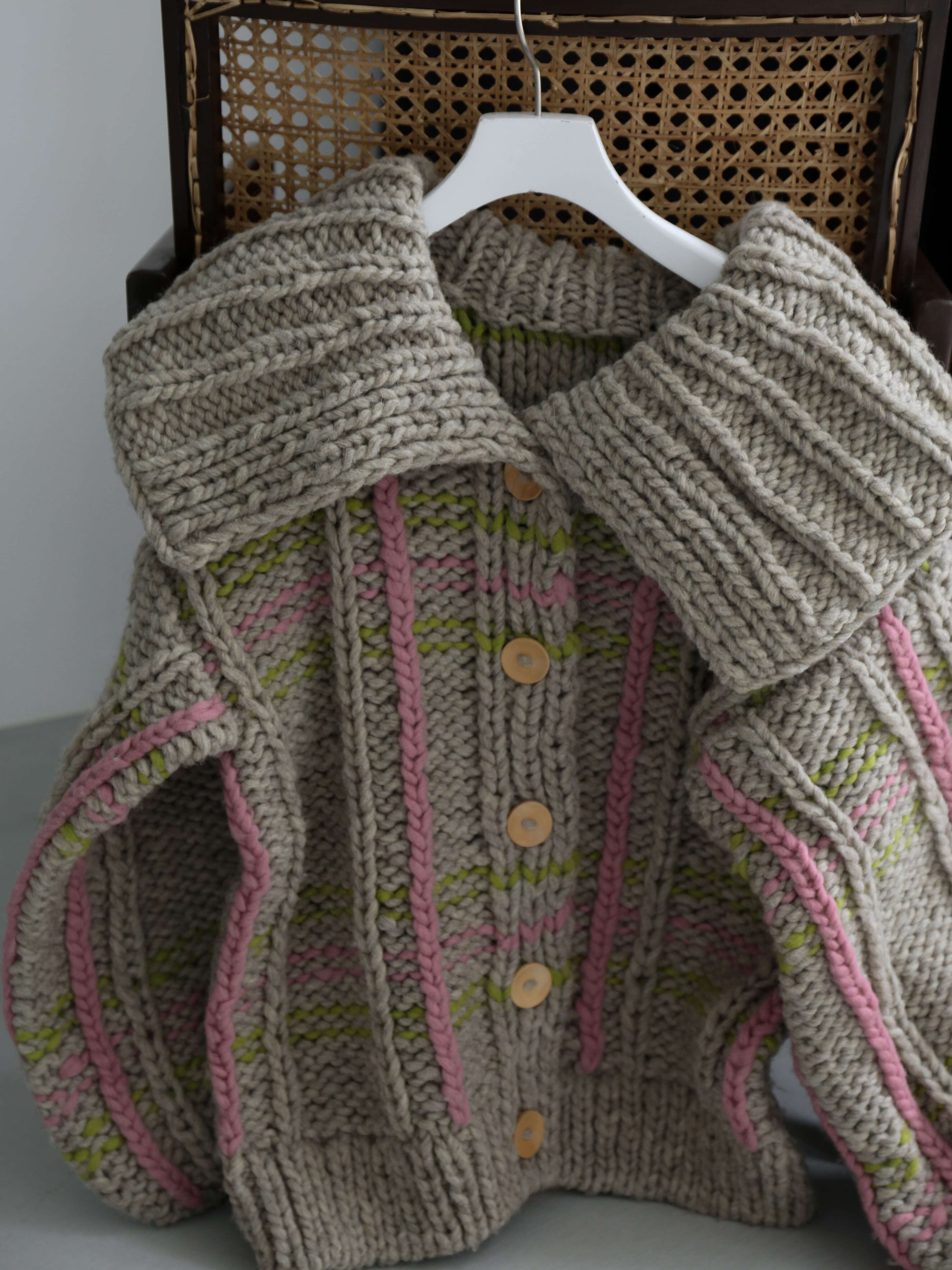 Katrin TOKYO handmade check knit cardigan
