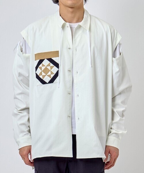 yoshiokubo VELOUR TIE L/S SHIRT