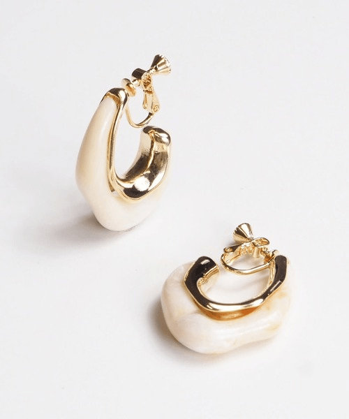 VATSURICA 【m-309E(IV)】《mia trim》ニュアンスカラーアクリルメタルイヤリング