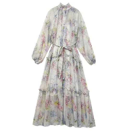 SAAAGE boutique ペールフラワーマキシドレス