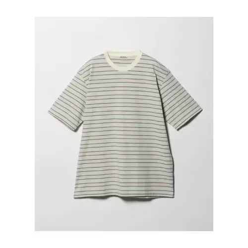 AURALEE GRADIENT STRIPE JERSEY TEE