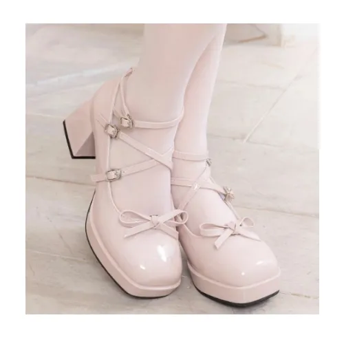 夢展望 スクエアトゥ2wayストラップパンプス