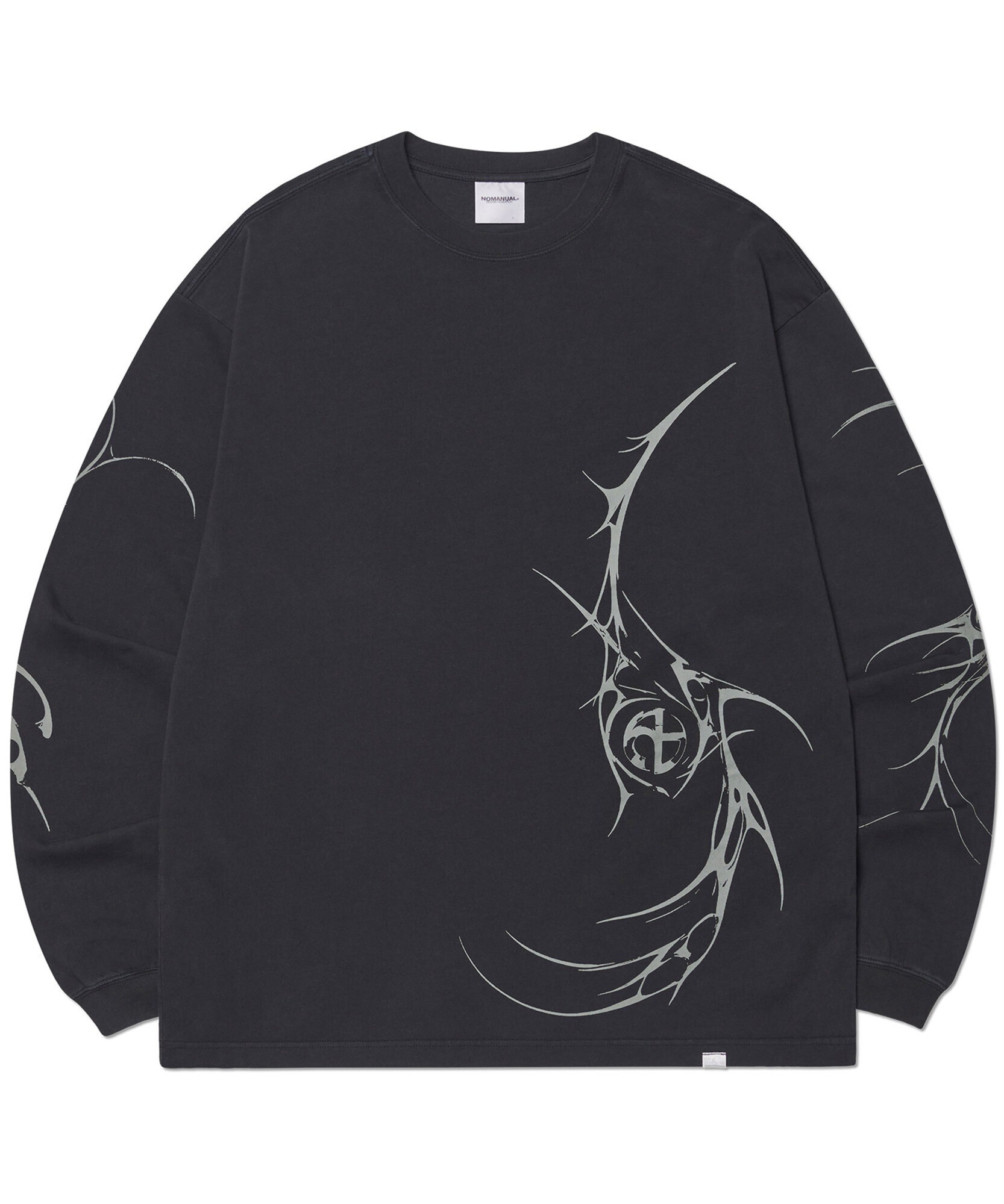 NOMANUAL M.P GRAPHIC LONG SLEEVE TEE - WASHED BLACK