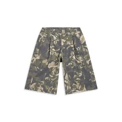 OPEN YY CAMO CARGO MIDI SHORTS