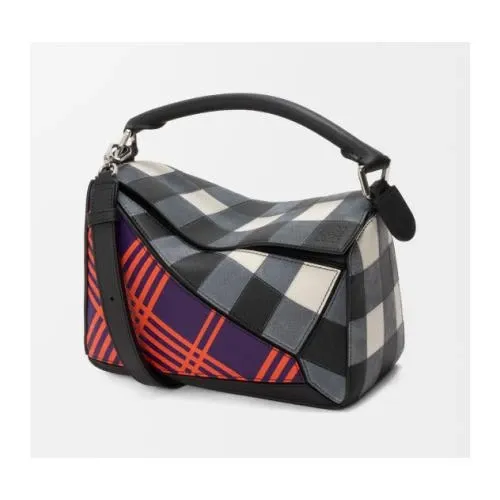 LOEWE パズルバッグ スモール(チェックインターシャ)