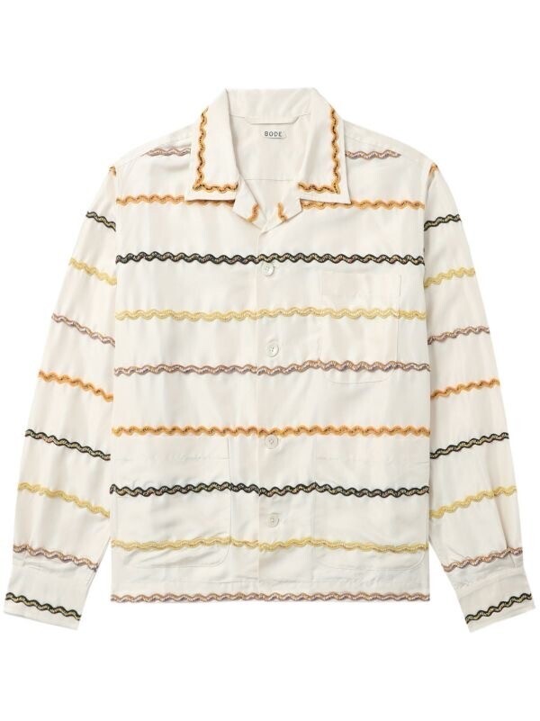 BODE Rickrack ストライプ シルクシャツ