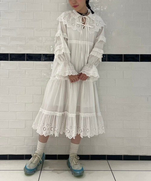 Candy Stripper LACE COLLAR FRILL ワンピース