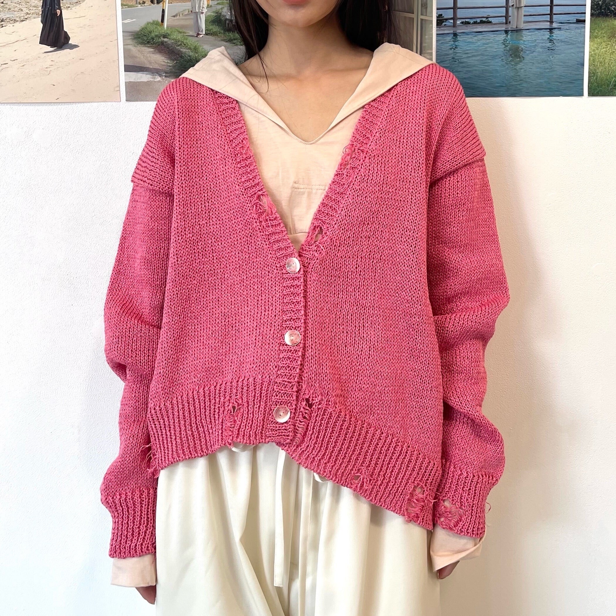 SIIILON 【SHEEP別注】Grunge airy knit cardigan