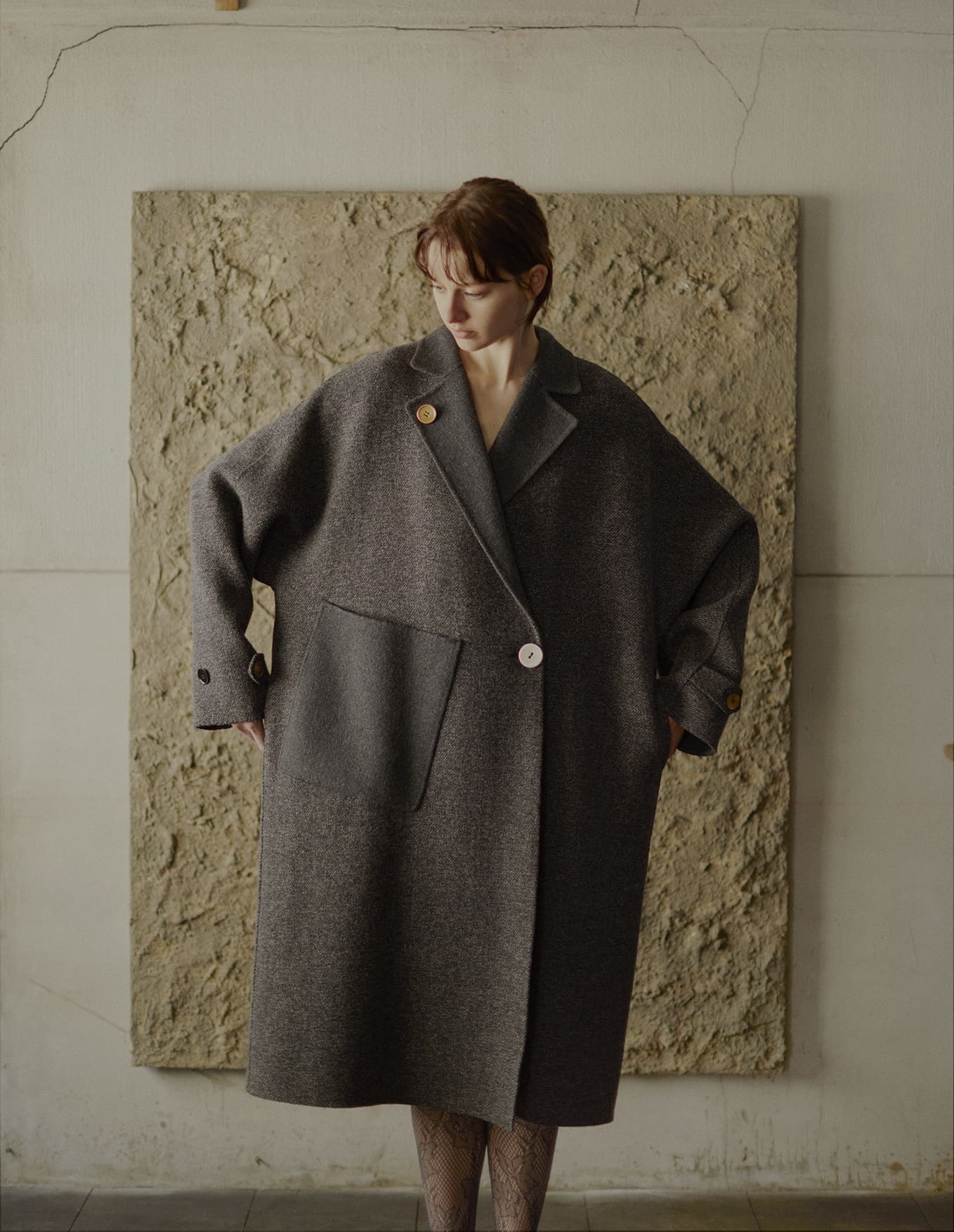 IRENE スクエアスリーブリバーコート / Square Sleeve Rever Coat