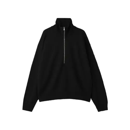 MAISON SPECIAL Cashfeel Extra Fine Merino Wool Prime-Over Half Zip Knit Pullover