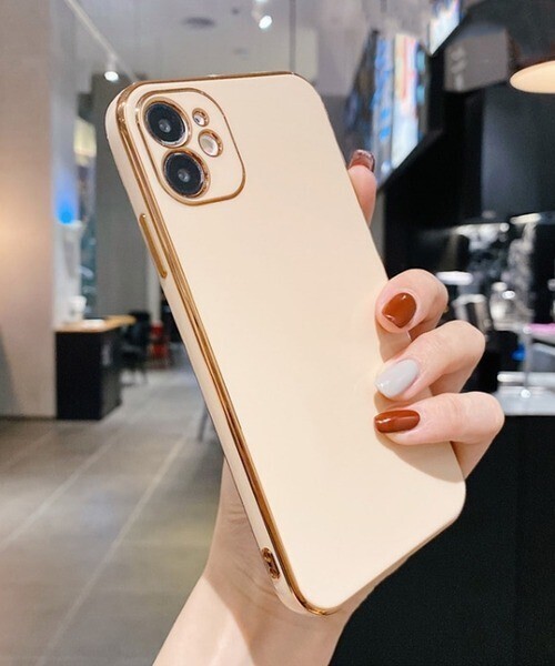 shopnikoniko メッキゴールドフレーム スマホケース