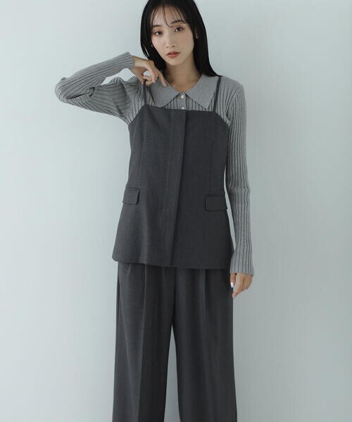 NATURAL BEAUTY BASIC マニッシュビスチェセットアップ