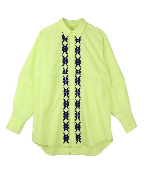 moyan ecri ２WAY刺繍モチーフ シャツ ブラウスlucky charm motif multiway shirt