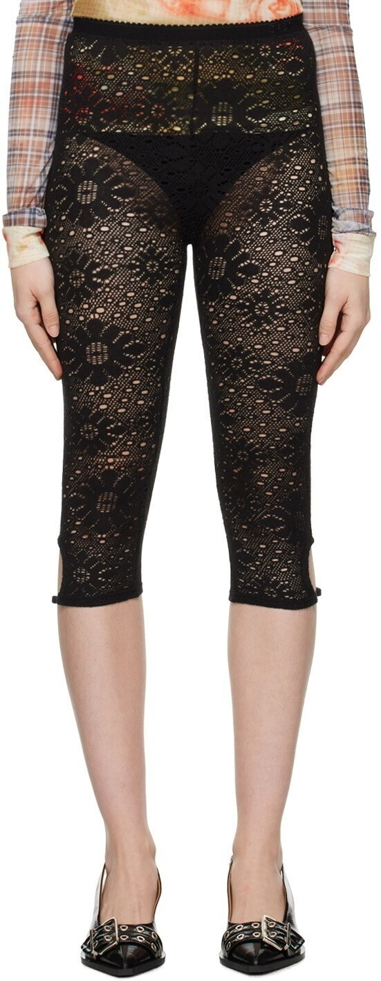 OPEN YY Black Floral Leggings