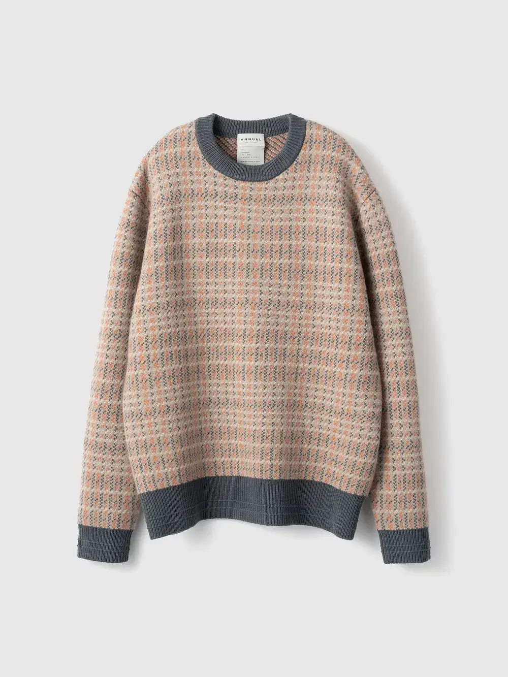 ANNUAL Check Pullover ふくらみ感のある肉厚ニット