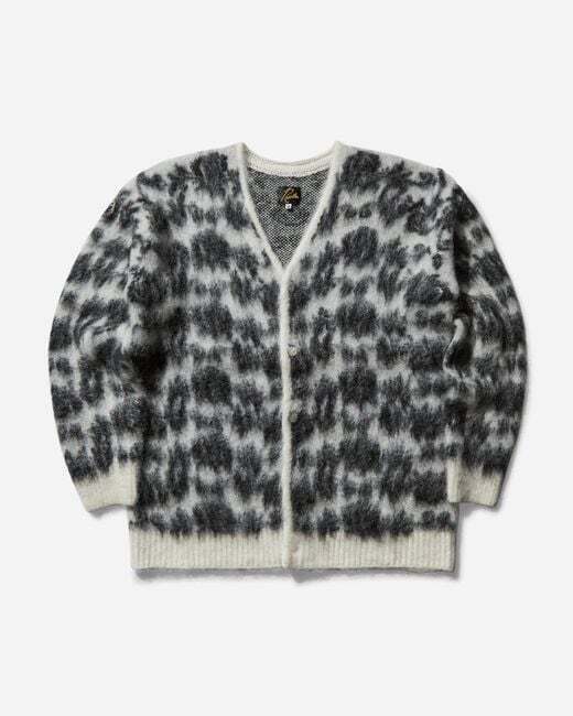 Needles Men's Black S Rose Mohair Cardigan Ice