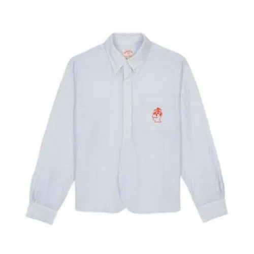 BRAIN DEAD BROOKSBROTHERS HALF PLACKET OXFORD BUTTON UP SHIRT