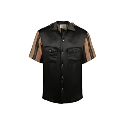 GUCCI Mixed Media Bowling Shirt