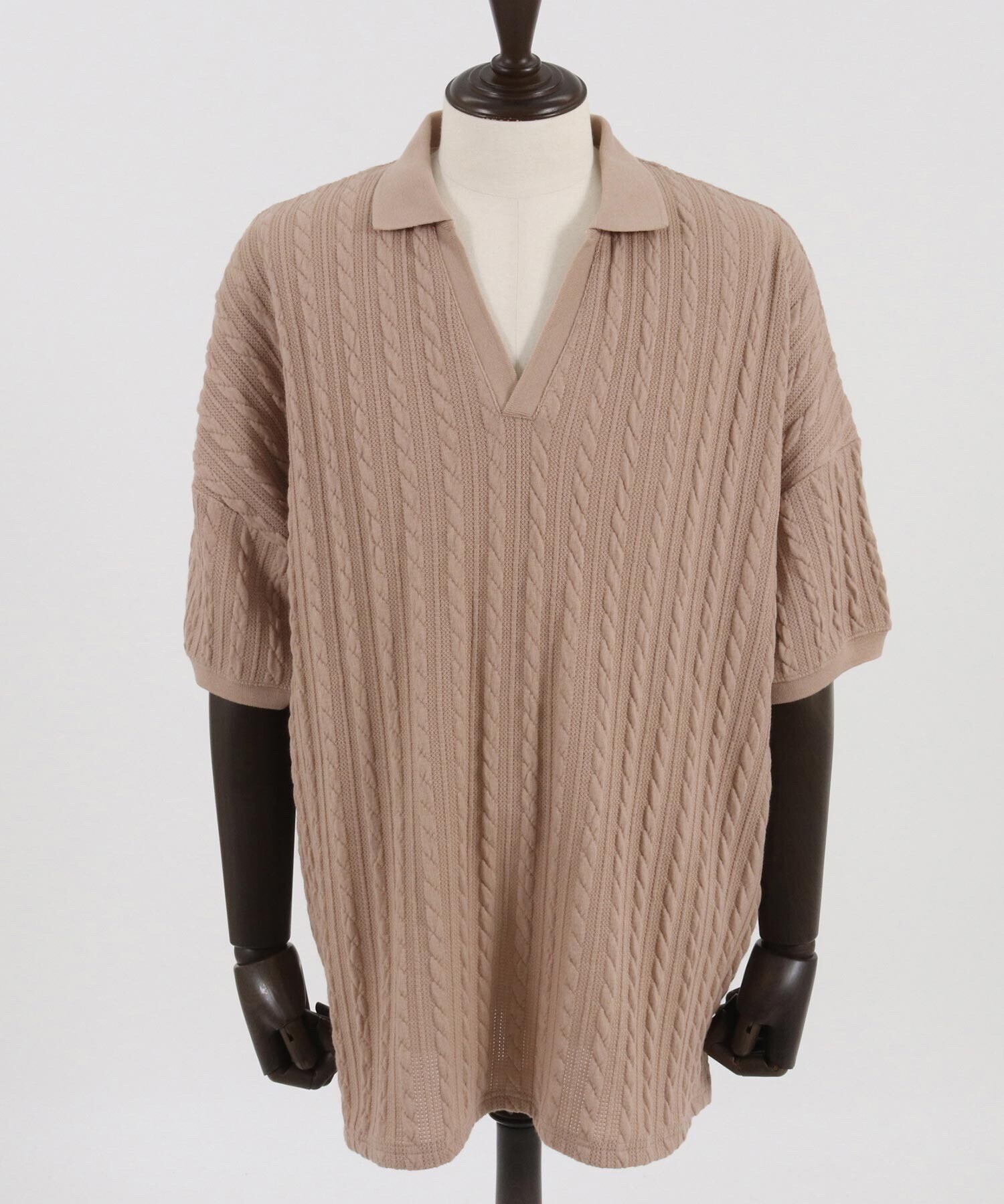 CAMBIO mhs2122- Cable Jacquard Knit sew Polo Shirts ポロシャツ