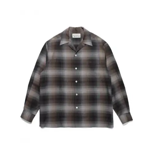 WACKO MARIA CHECK OPEN COLLAR SHIRT
