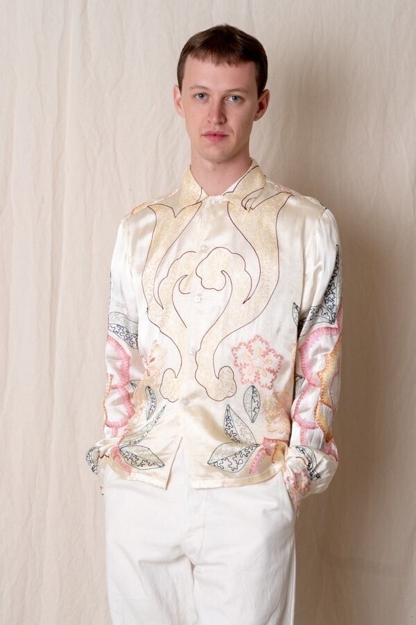 BODE CHENILLE KIMONO HAVANA SHIRT