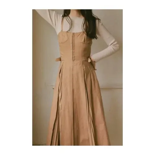CASA FLINE フロントホックプリーツワンピース