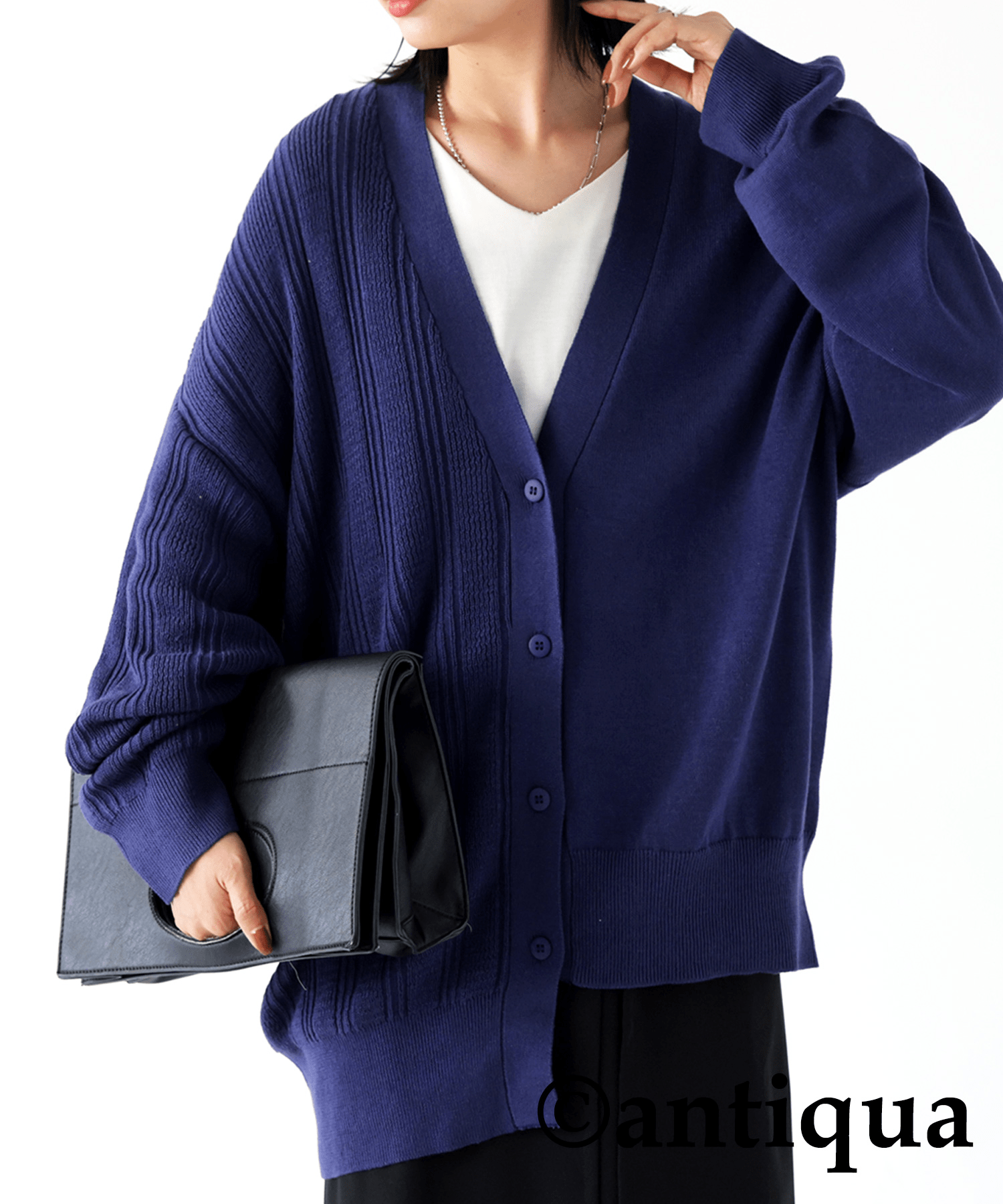 antiqua アシメデザイン カーディガン レディース トップス・pw-00029
